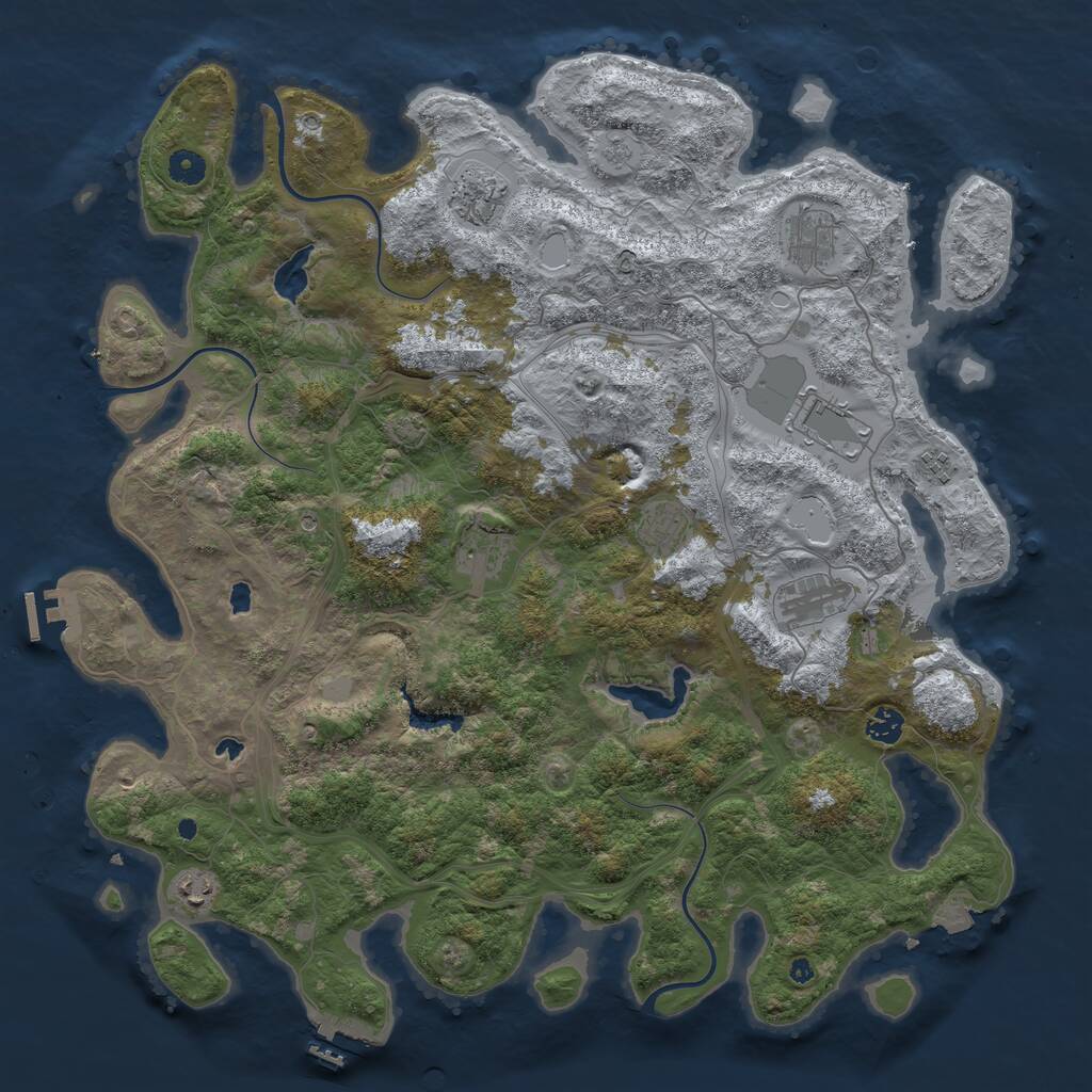 Rust Map: Procedural Map, Size: 4500, Seed: 552805551, 15 Monuments