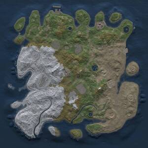 Thumbnail Rust Map: Procedural Map, Size: 3750, Seed: 1547986030, 13 Monuments