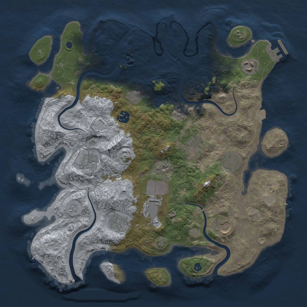 Rust Map: Procedural Map, Size: 3750, Seed: 1547986030, 15 Monuments