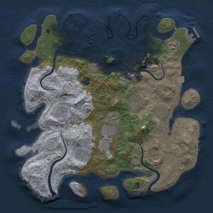 Thumbnail Rust Map: Procedural Map, Size: 3750, Seed: 1547986030, 15 Monuments