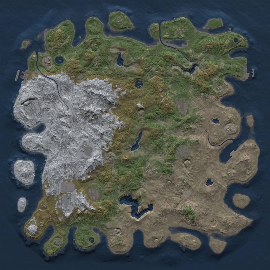 Rust Map: Procedural Map, Size: 5000, Seed: 812249482, 17 Monuments