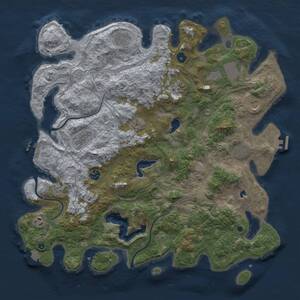 Thumbnail Rust Map: Procedural Map, Size: 4500, Seed: 1677015682, 15 Monuments