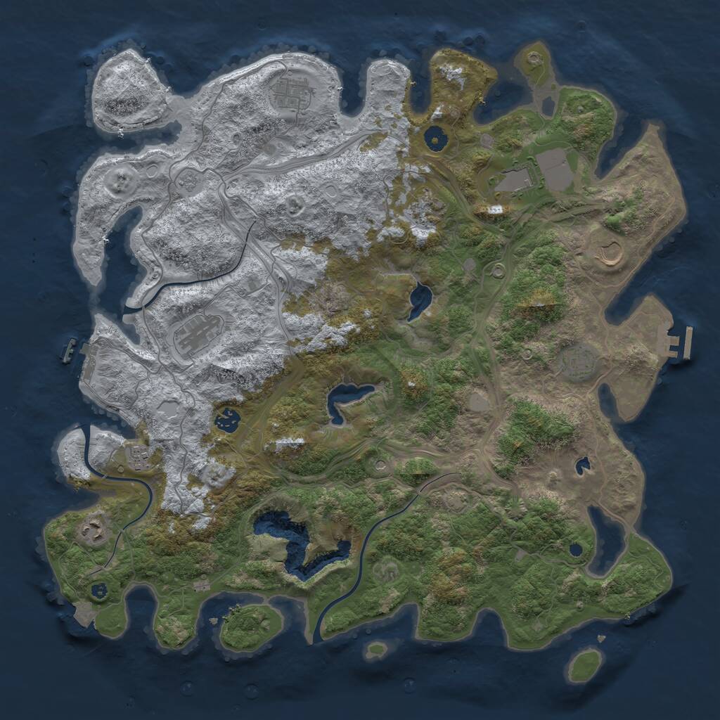 Rust Map: Procedural Map, Size: 4500, Seed: 1677015682, 15 Monuments