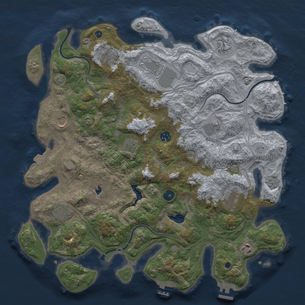 Rust Map: Procedural Map, Size: 4250, Seed: 1281882755, 17 Monuments