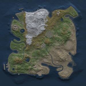 Thumbnail Rust Map: Procedural Map, Size: 3000, Seed: 1074244767, 12 Monuments