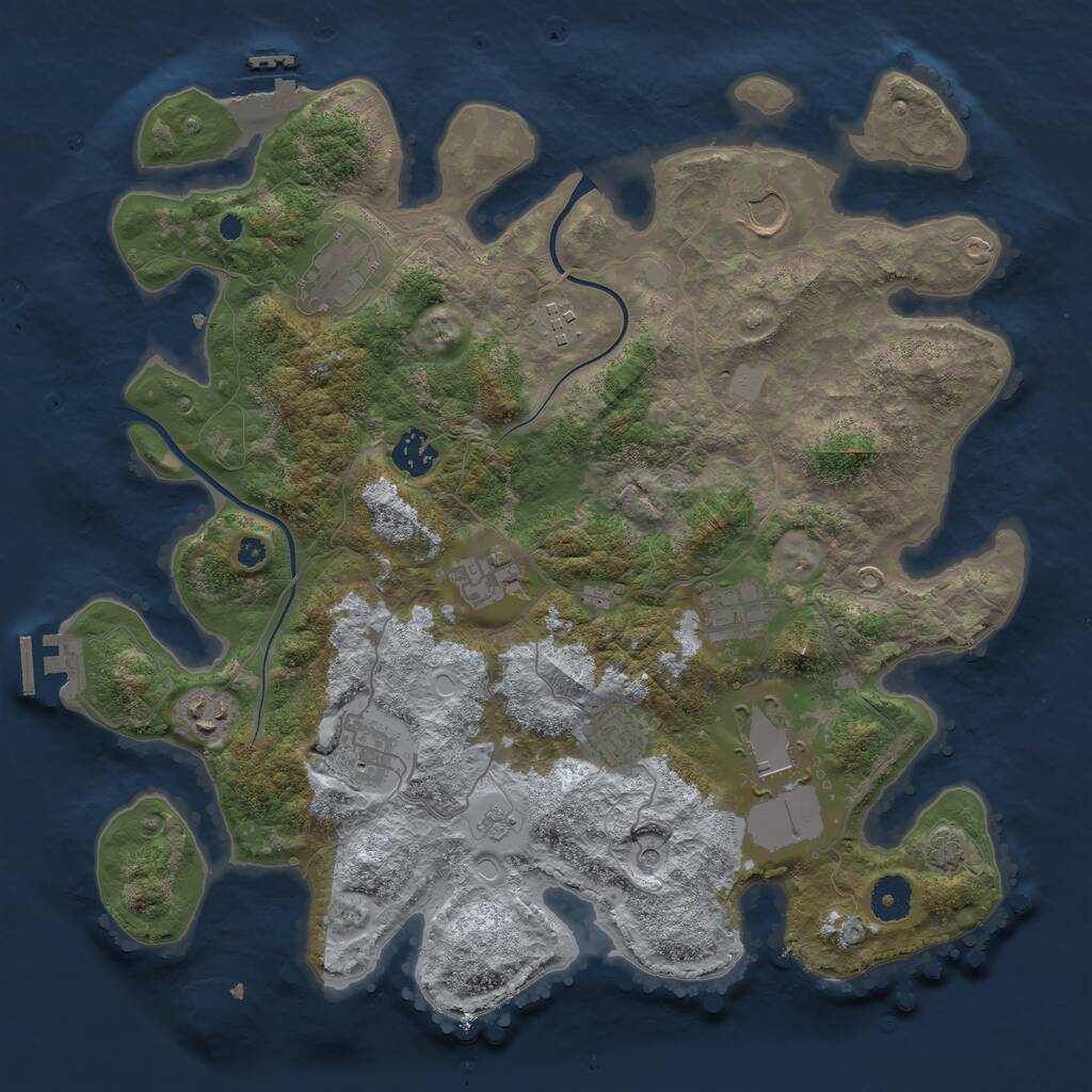 Rust Map: Procedural Map, Size: 3750, Seed: 1774951871, 16 Monuments