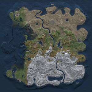 Thumbnail Rust Map: Procedural Map, Size: 4500, Seed: 107328289, 17 Monuments
