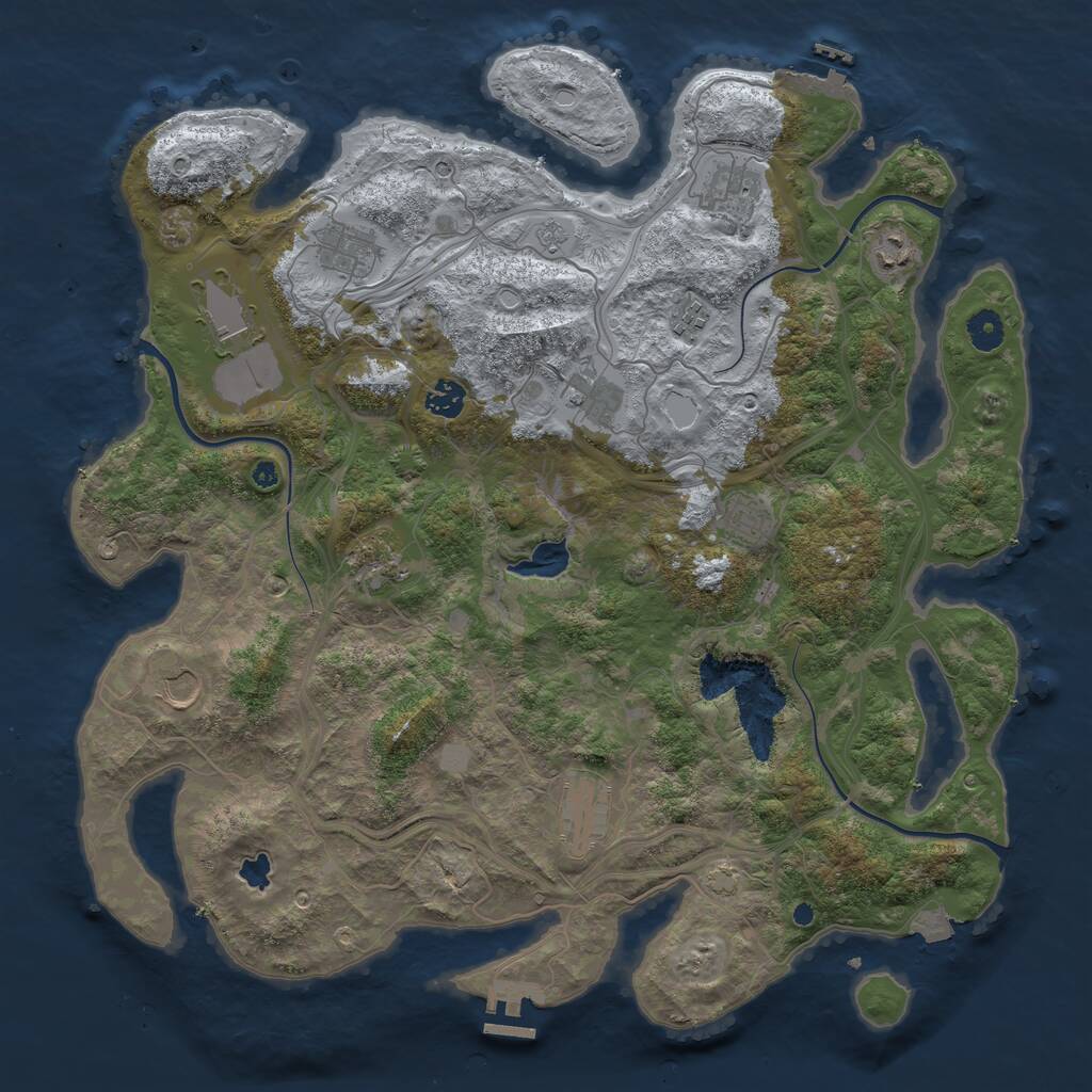 Rust Map: Procedural Map, Size: 4250, Seed: 772978267, 17 Monuments