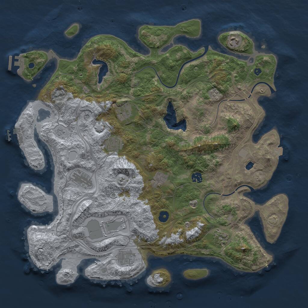 Rust Map: Procedural Map, Size: 4250, Seed: 1206264220, 16 Monuments