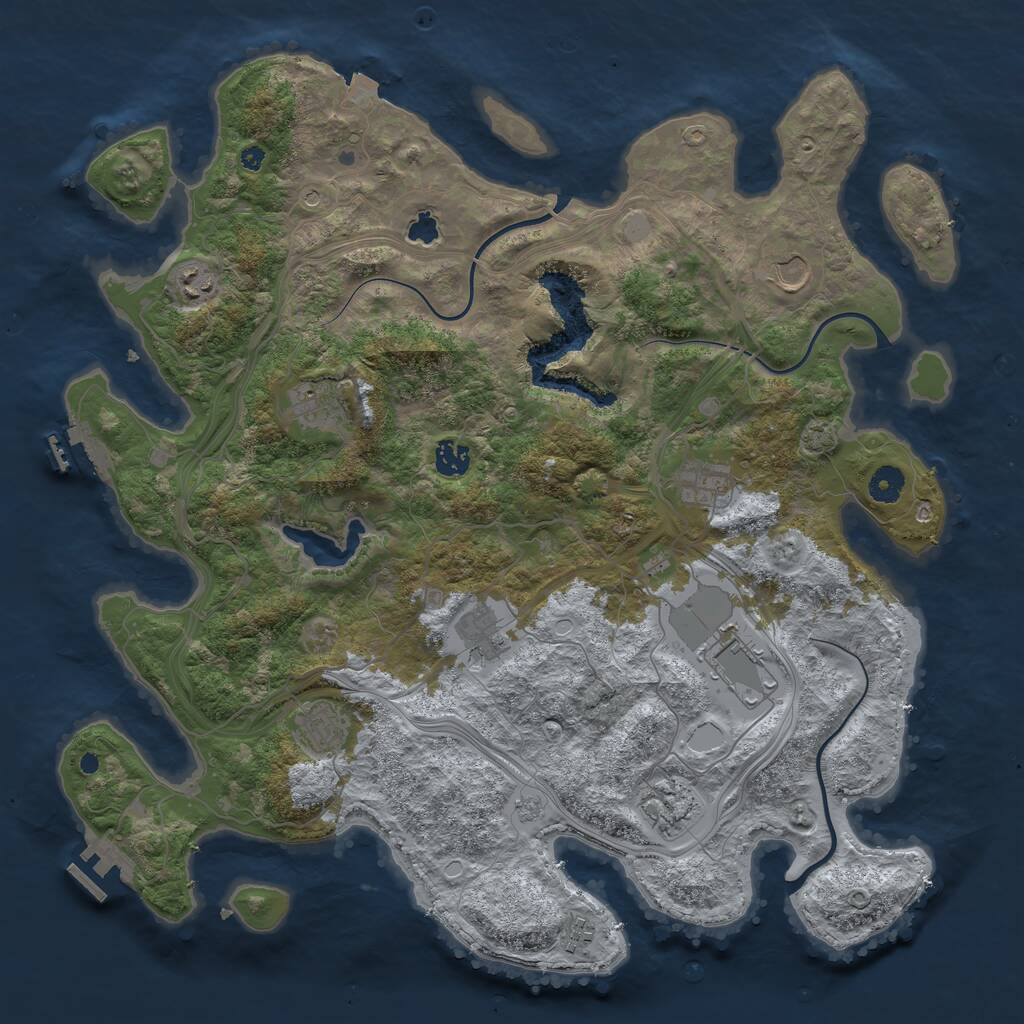 Rust Map: Procedural Map, Size: 4250, Seed: 103843593, 16 Monuments