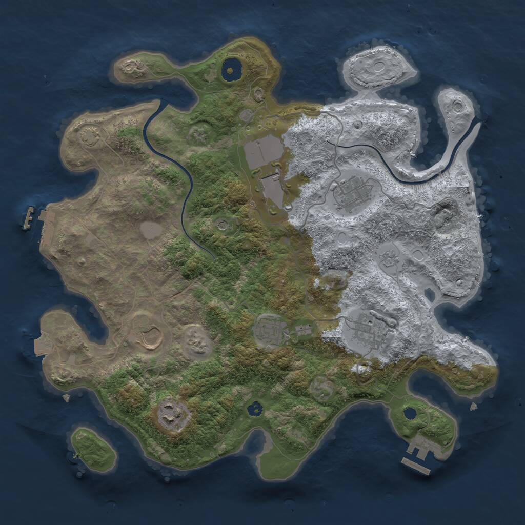 Rust Map: Procedural Map, Size: 3500, Seed: 499, 12 Monuments