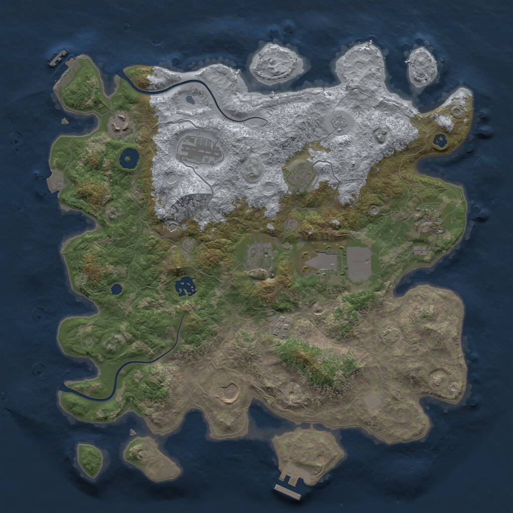 Rust Map: Procedural Map, Size: 3800, Seed: 312141371, 15 Monuments