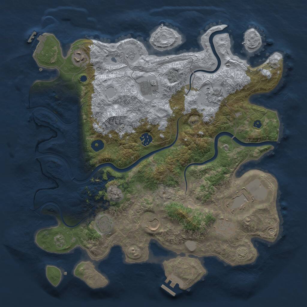 Rust Map: Procedural Map, Size: 3800, Seed: 312141371, 15 Monuments