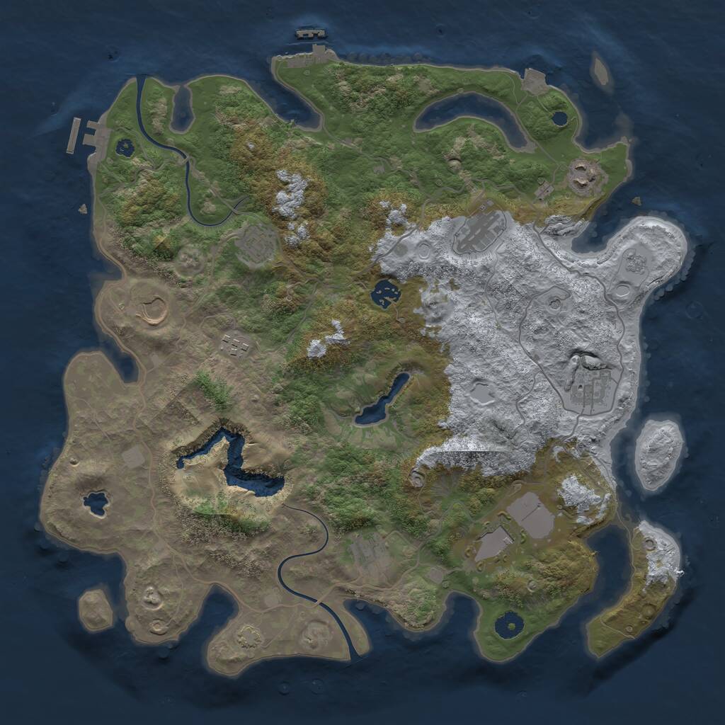 Rust Map: Procedural Map, Size: 4000, Seed: 832041052, 15 Monuments