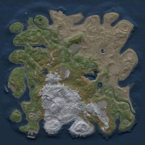 Thumbnail Rust Map: Procedural Map, Size: 4000, Seed: 44134243, 17 Monuments