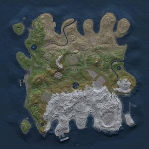 Thumbnail Rust Map: Procedural Map, Size: 3500, Seed: 96504016, 12 Monuments