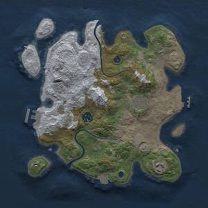 Thumbnail Rust Map: Procedural Map, Size: 3000, Seed: 1128603982, 10 Monuments