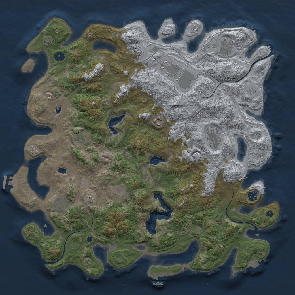 Rust Map: Procedural Map, Size: 4500, Seed: 686395349, 16 Monuments