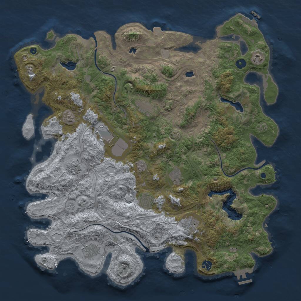 Rust Map: Procedural Map, Size: 4500, Seed: 1564082451, 16 Monuments