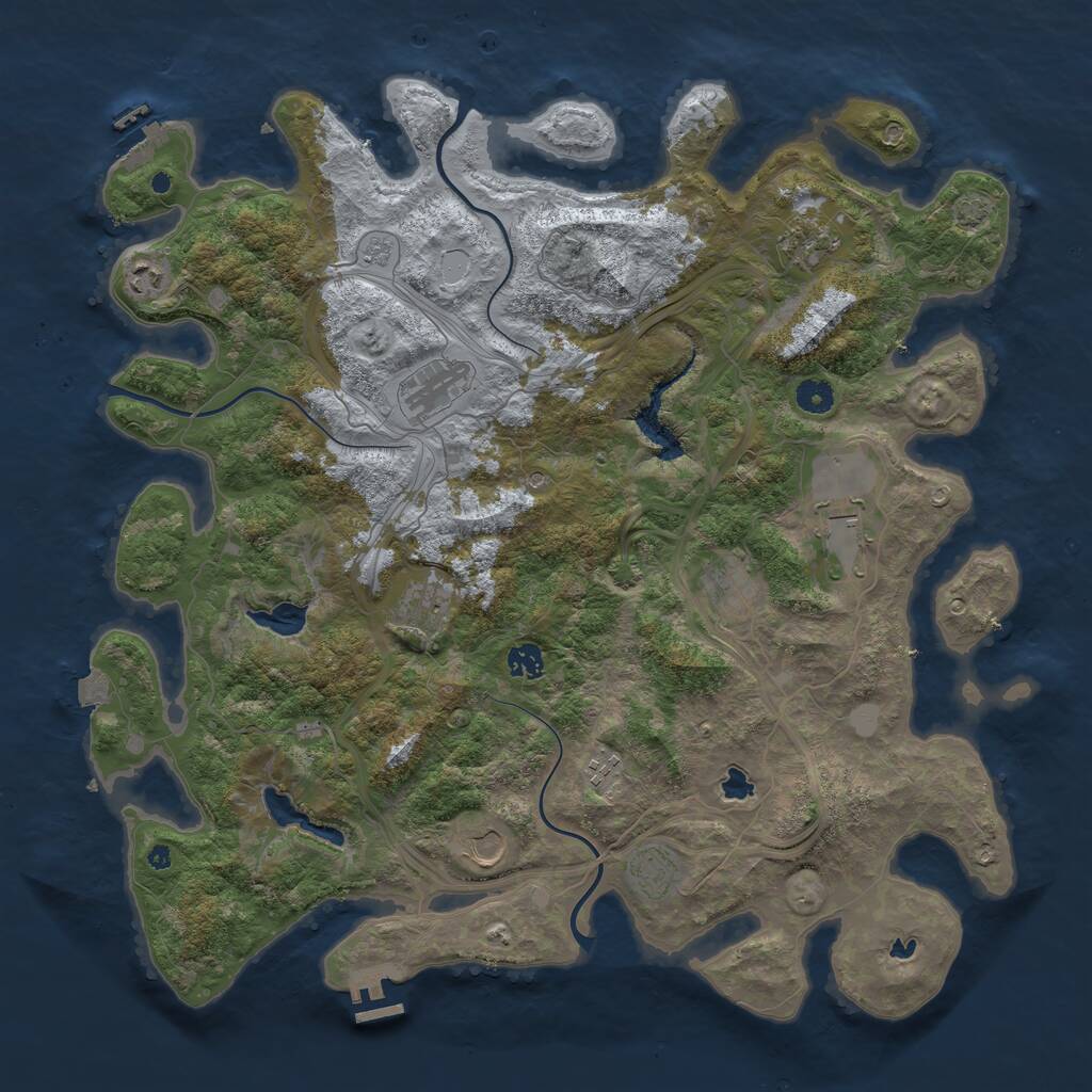 Rust Map: Procedural Map, Size: 4500, Seed: 12735172, 16 Monuments