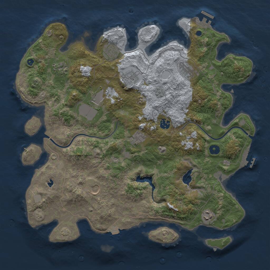 Rust Map: Procedural Map, Size: 4000, Seed: 1397027905, 15 Monuments