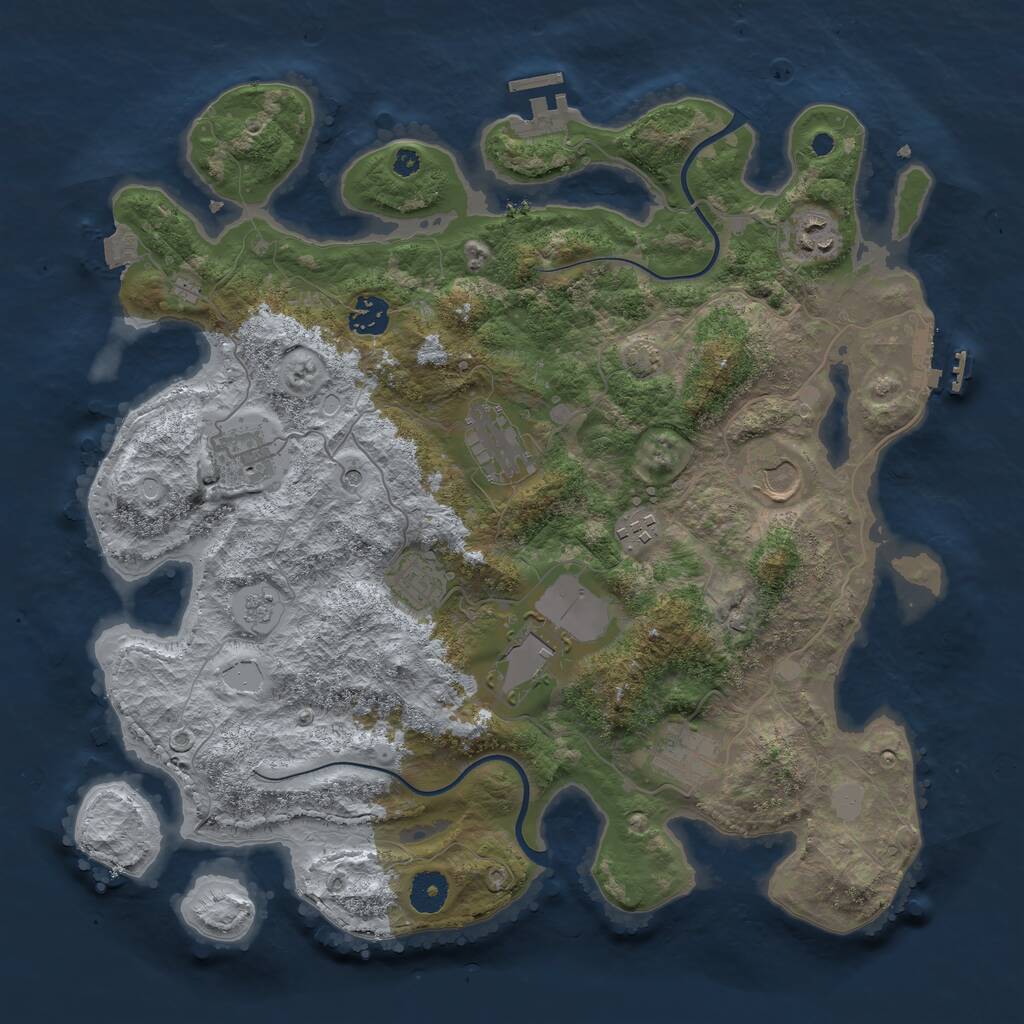 Rust Map: Procedural Map, Size: 3800, Seed: 16457743, 15 Monuments