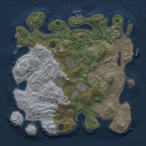 Thumbnail Rust Map: Procedural Map, Size: 3800, Seed: 16457743, 15 Monuments