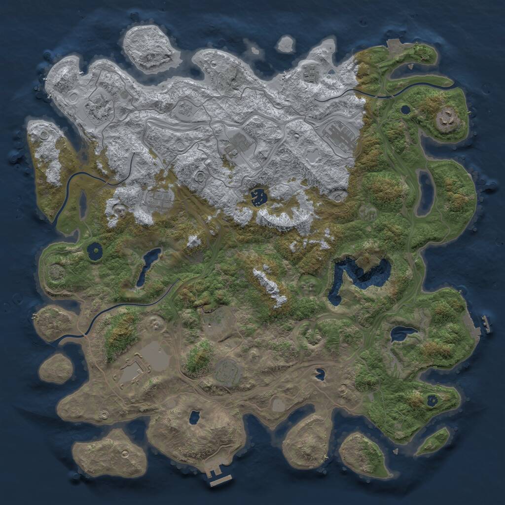 Rust Map: Procedural Map, Size: 4500, Seed: 301516077, 16 Monuments