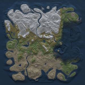 Thumbnail Rust Map: Procedural Map, Size: 4500, Seed: 301516077, 15 Monuments