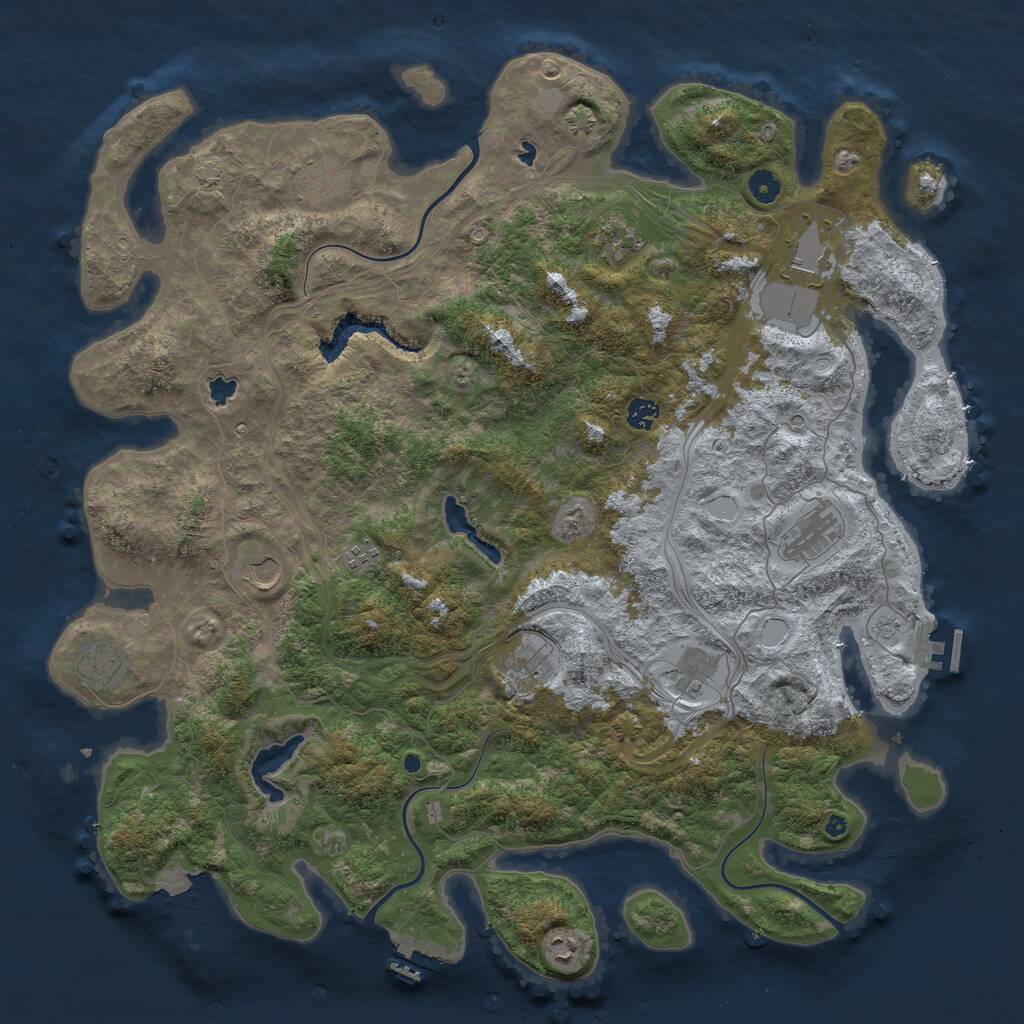 Rust Map: Procedural Map, Size: 4800, Seed: 587498173, 17 Monuments