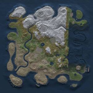 Thumbnail Rust Map: Procedural Map, Size: 3750, Seed: 9415142, 13 Monuments