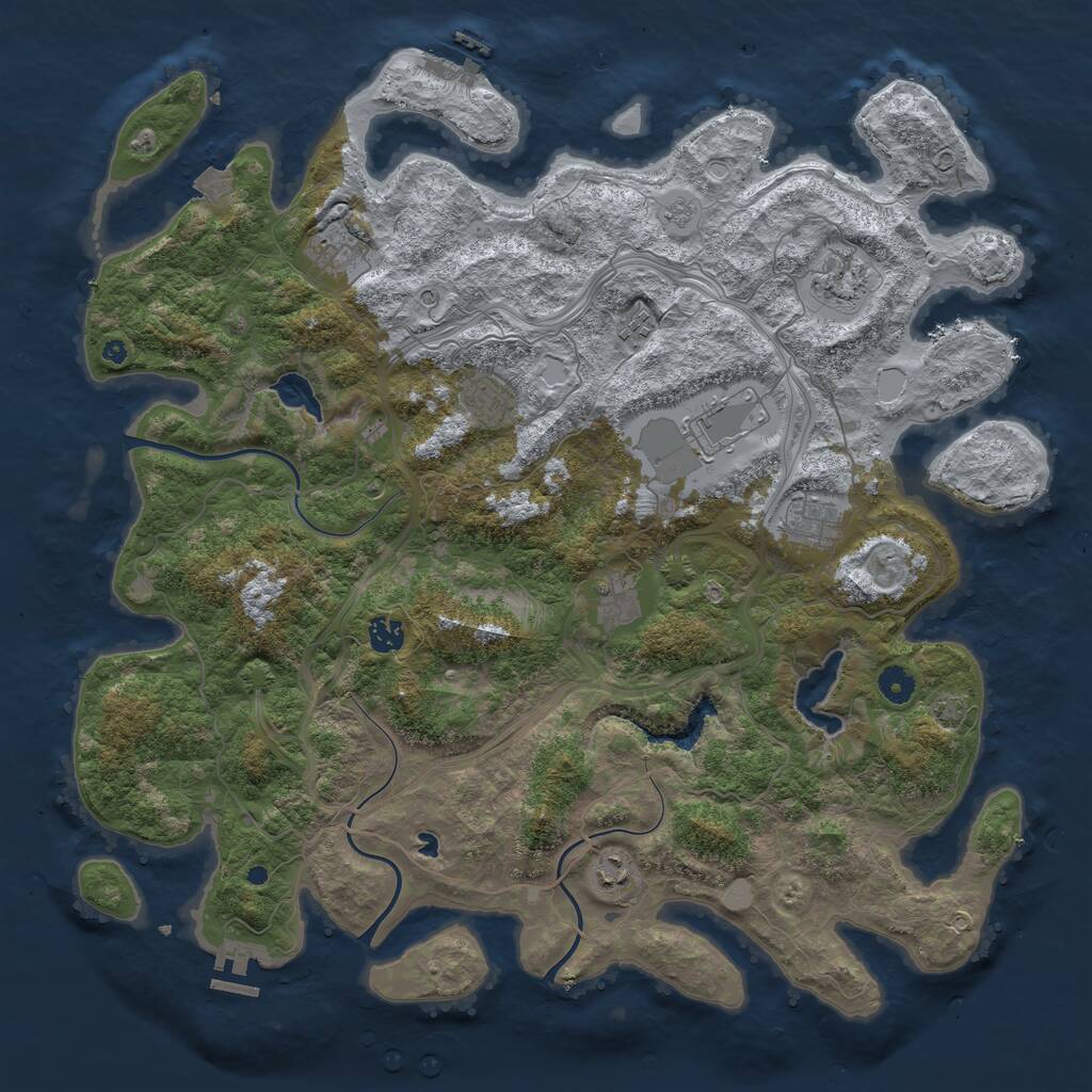 Rust Map: Procedural Map, Size: 4500, Seed: 1543426929, 15 Monuments