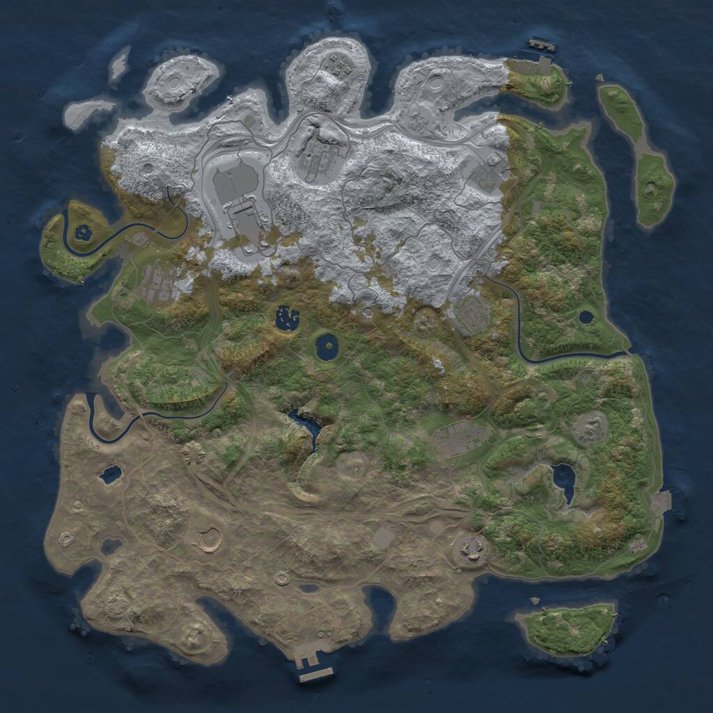 Rust Map: Procedural Map, Size: 4250, Seed: 26488050, 16 Monuments