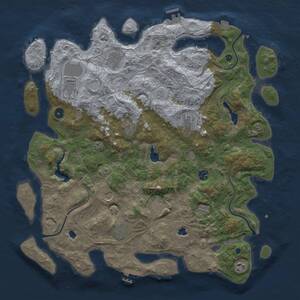 Thumbnail Rust Map: Procedural Map, Size: 4500, Seed: 264984590, 16 Monuments