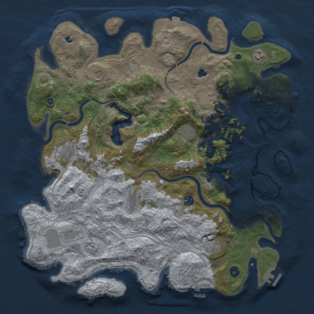 Rust Map: Procedural Map, Size: 4500, Seed: 1389, 17 Monuments