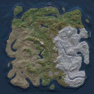 Thumbnail Rust Map: Procedural Map, Size: 4300, Seed: 1212917278, 15 Monuments