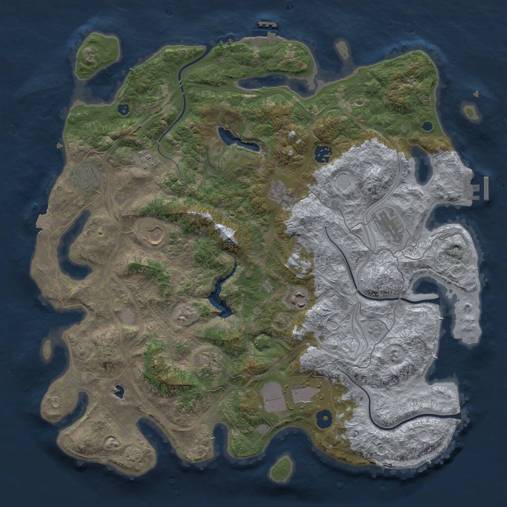 Rust Map: Procedural Map, Size: 4300, Seed: 1212917278, 15 Monuments