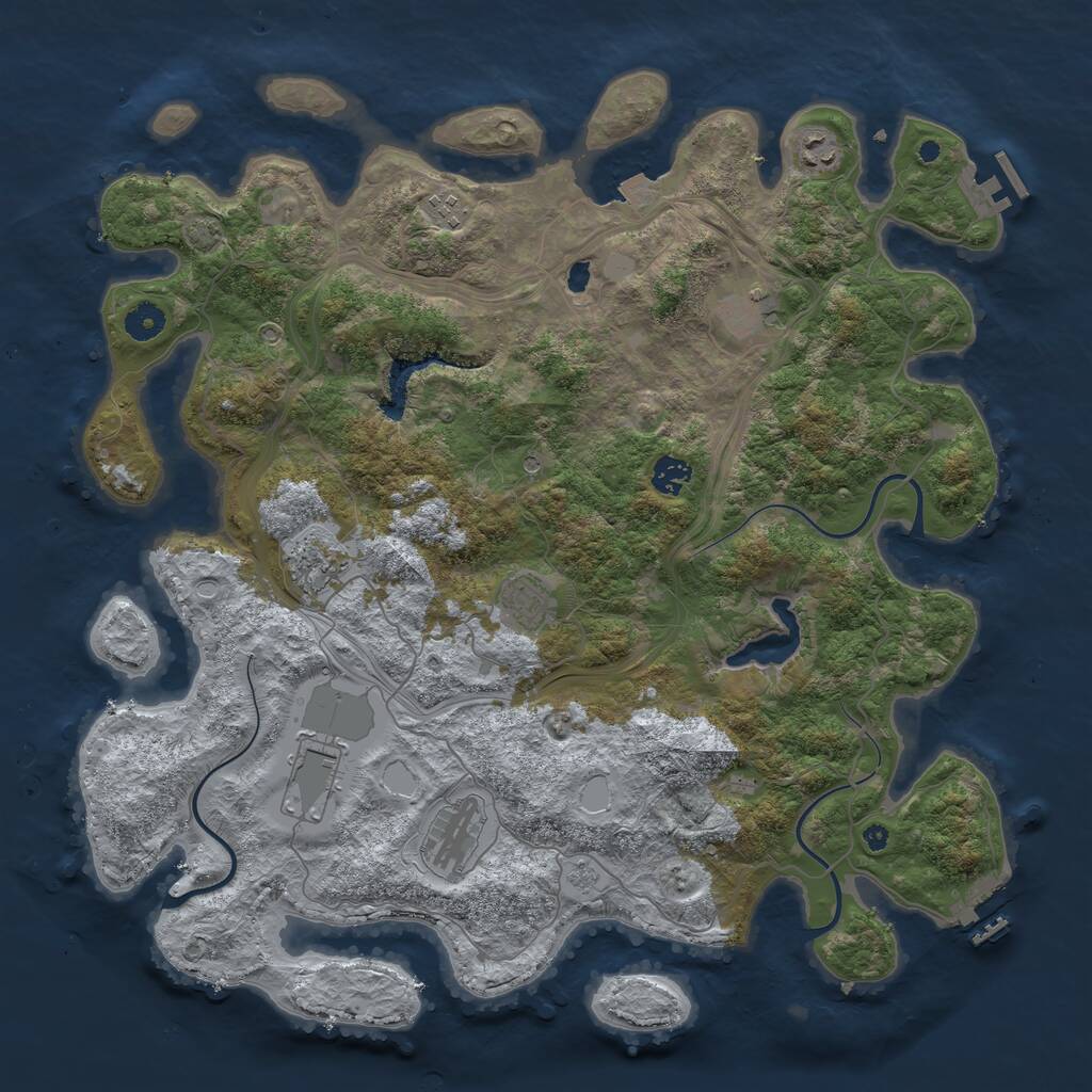 Rust Map: Procedural Map, Size: 4250, Seed: 1666661900, 14 Monuments