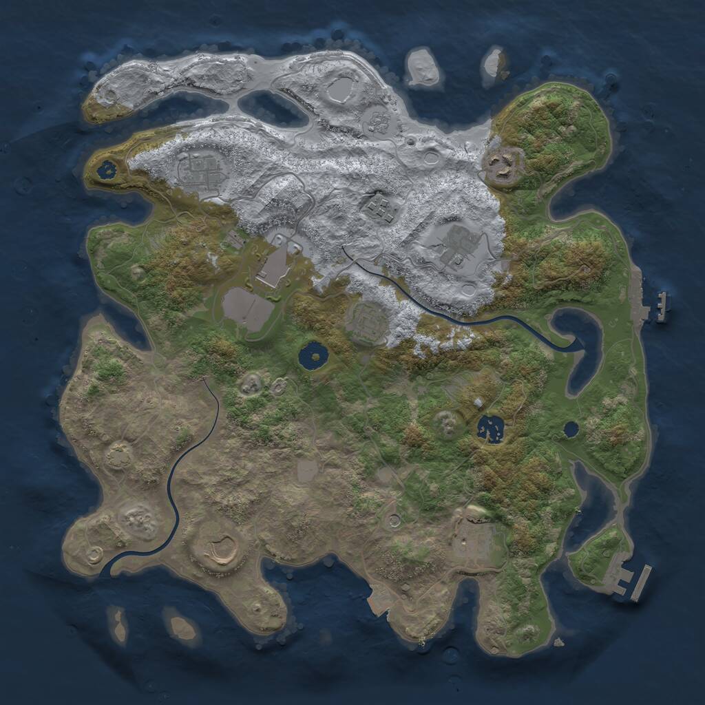 Rust Map: Procedural Map, Size: 3750, Seed: 57385580, 15 Monuments