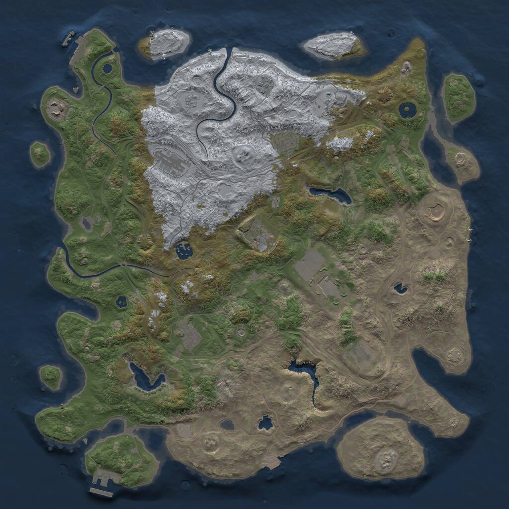 Rust Map: Procedural Map, Size: 4500, Seed: 211382063, 17 Monuments