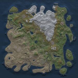 Thumbnail Rust Map: Procedural Map, Size: 4500, Seed: 1077055908, 17 Monuments