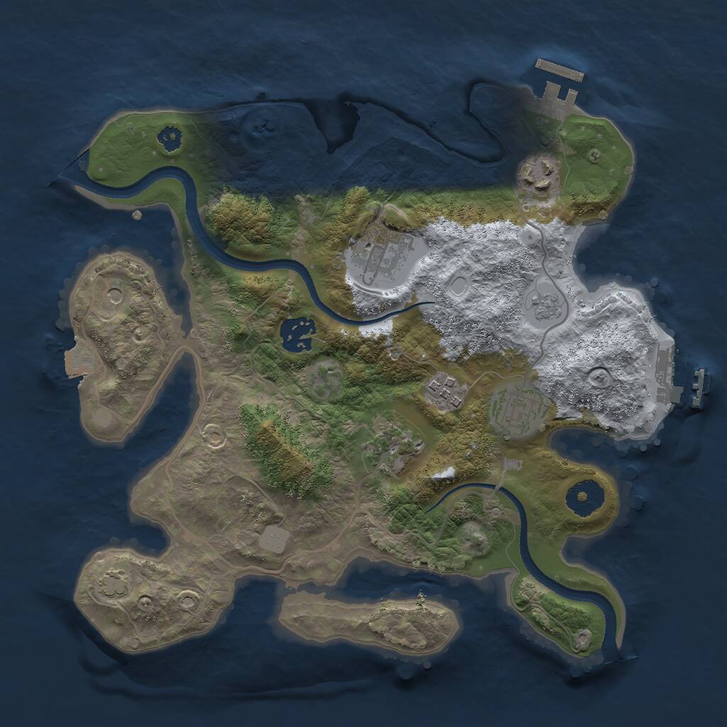Rust Map: Procedural Map, Size: 3000, Seed: 650954, 12 Monuments