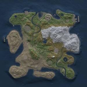 Thumbnail Rust Map: Procedural Map, Size: 3000, Seed: 650954, 10 Monuments