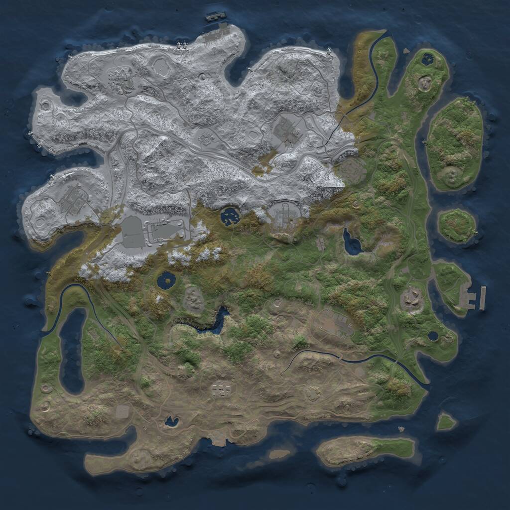 Rust Map: Procedural Map, Size: 4250, Seed: 317452251, 16 Monuments