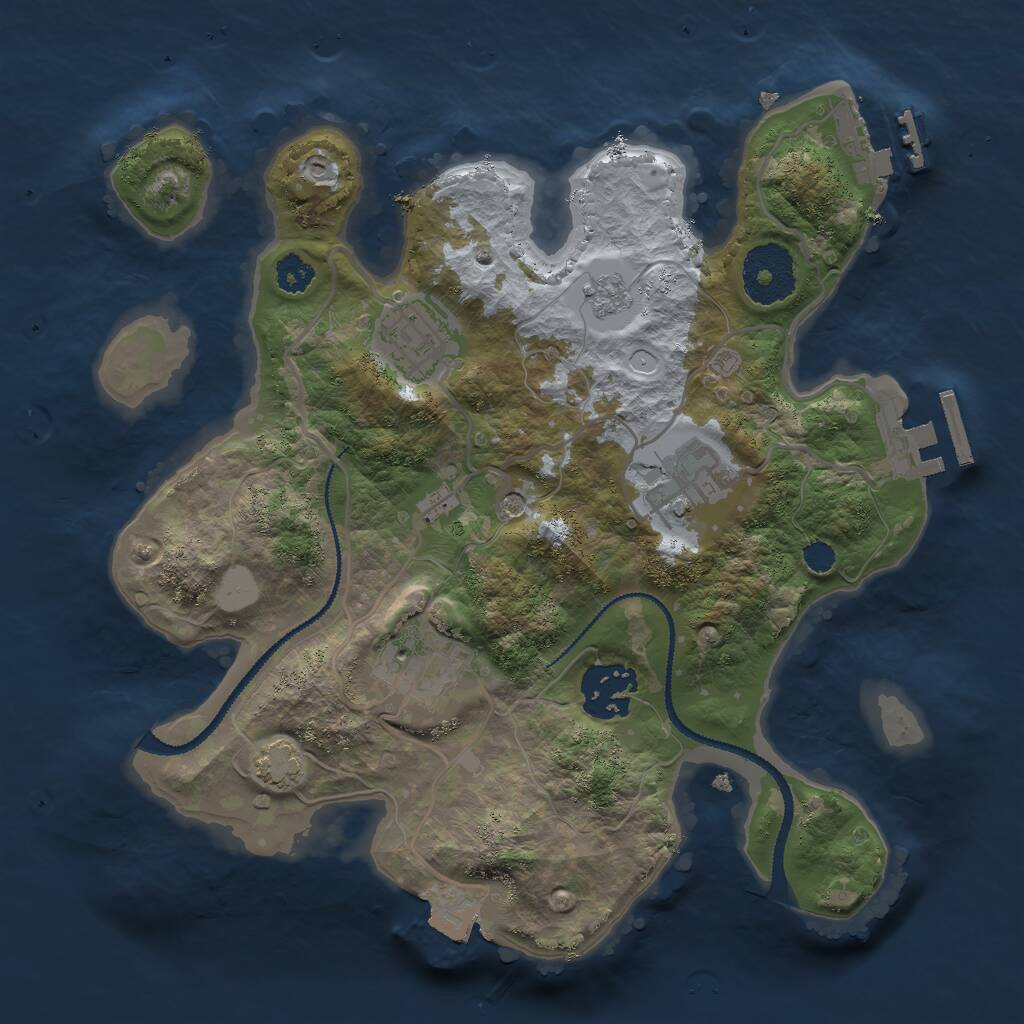 Rust Map: Procedural Map, Size: 2700, Seed: 1017027426, 10 Monuments