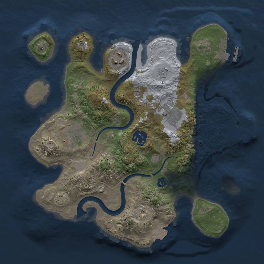 Rust Map: Procedural Map, Size: 2700, Seed: 1017027426, 10 Monuments