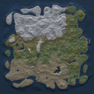 Thumbnail Rust Map: Procedural Map, Size: 4850, Seed: 136082147, 17 Monuments