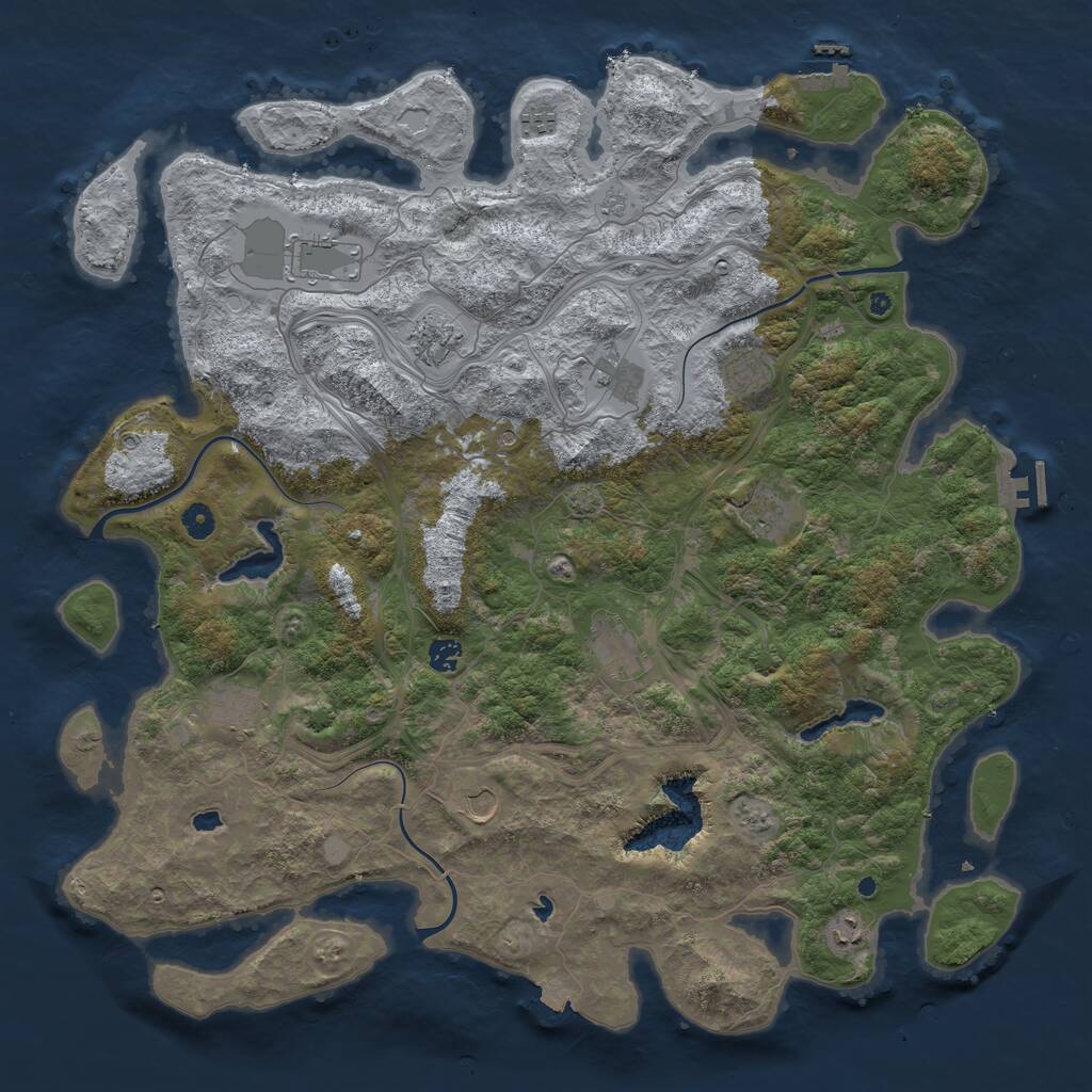 Rust Map: Procedural Map, Size: 4850, Seed: 136082147, 17 Monuments