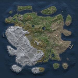 Thumbnail Rust Map: Procedural Map, Size: 3500, Seed: 1425926207, 11 Monuments