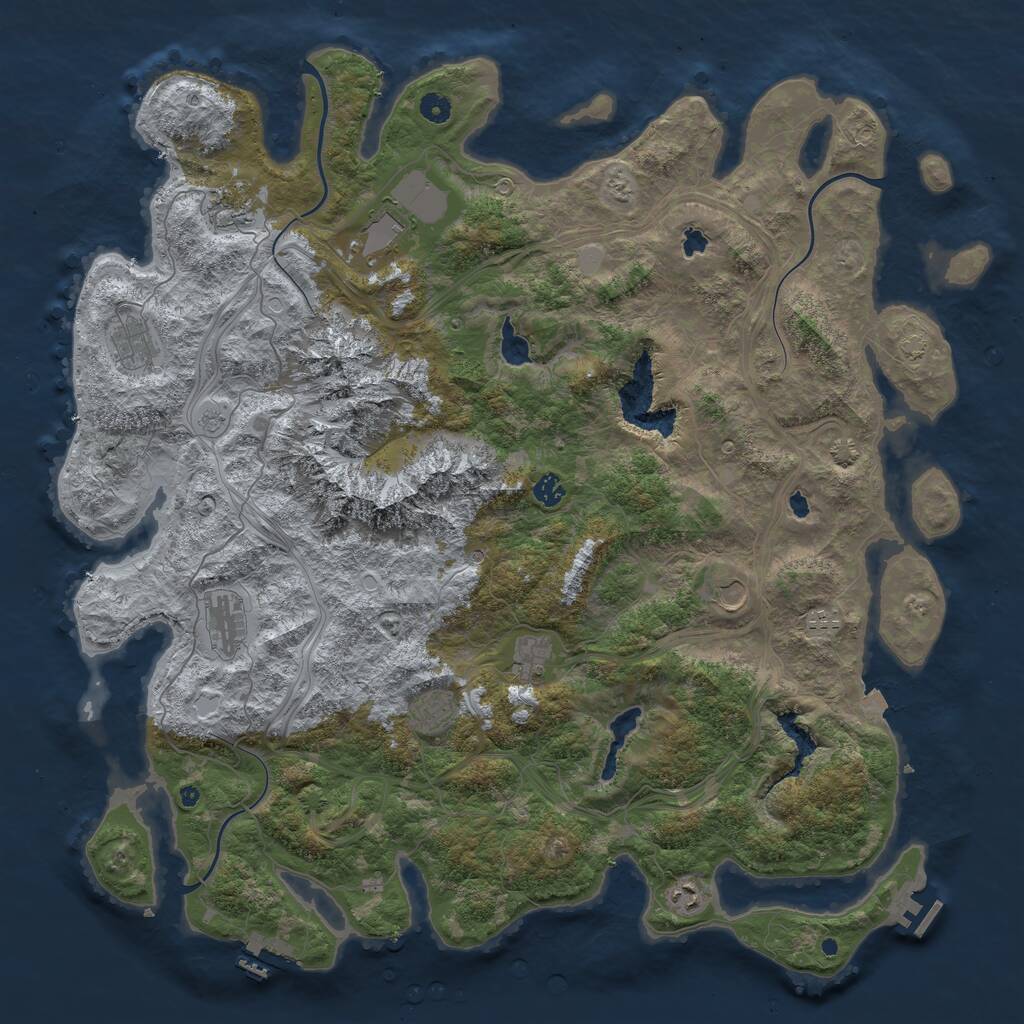 Rust Map: Procedural Map, Size: 5000, Seed: 982115908, 16 Monuments